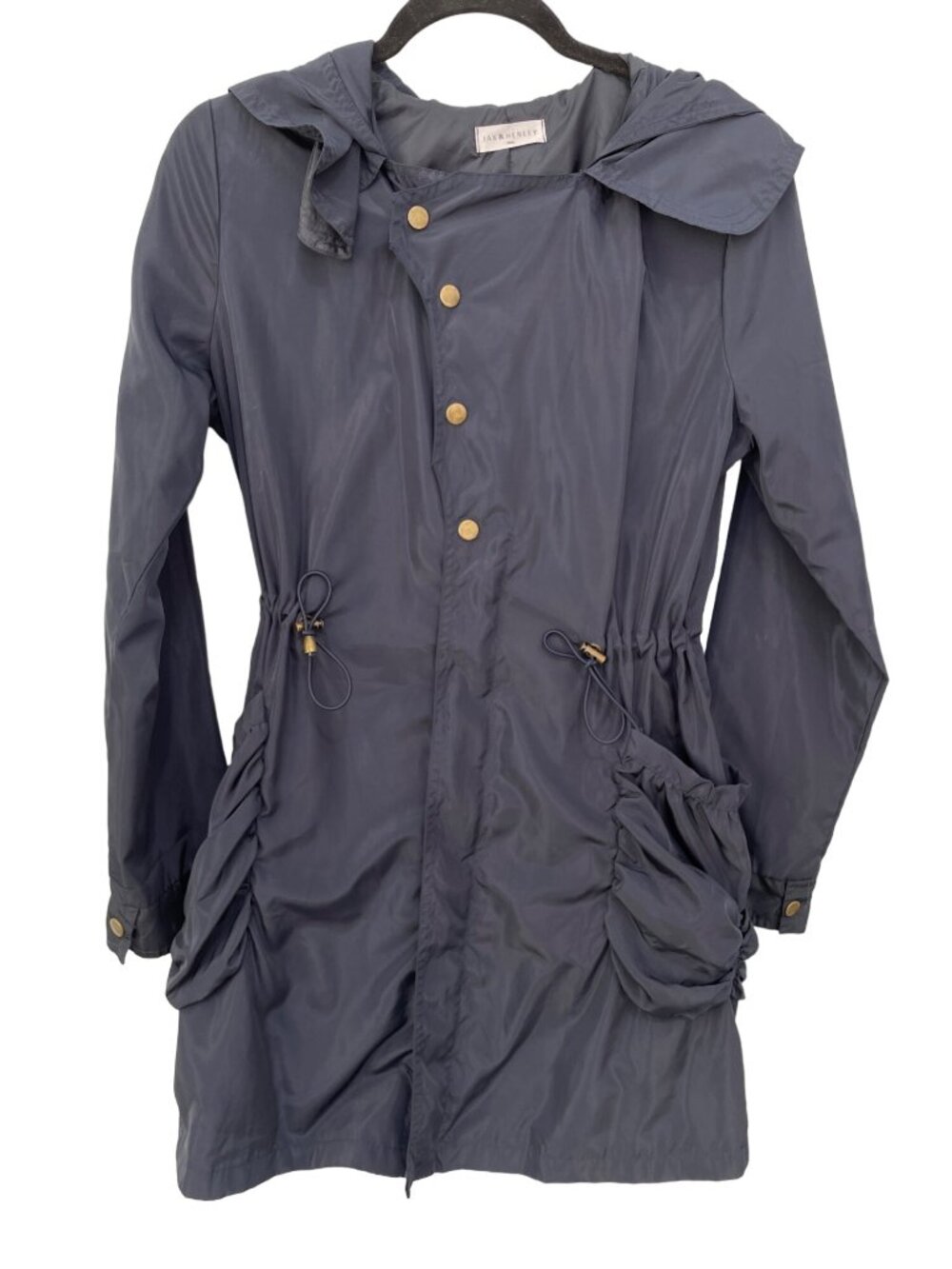 Jax & Henley Anorak Rain Jacket Size Small Hooded Navy Blue Polyester Outdoor